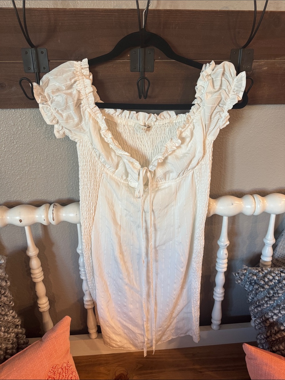 O. Vianca Ruffled Square-Neck white dress